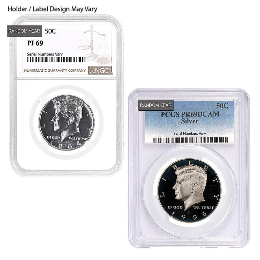 Proof Kennedy Silver Half Dollar 50C NGC / PCGS PF 69 (Random Year)