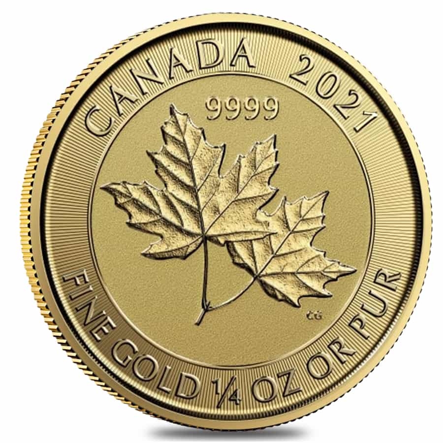 人気デザイナー 2021 1/4 oz Canadian Twin Maple Leaf Gold Coin|Bullion Exchanges その他