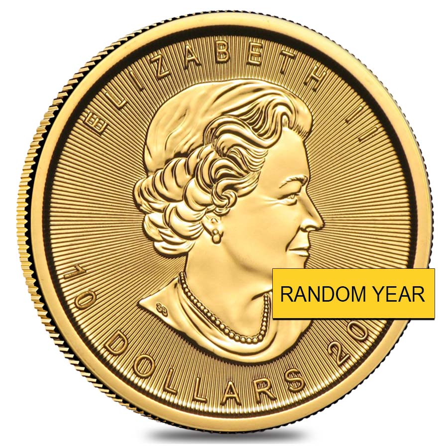 1 4 oz Canadian Gold Maple Leaf 10 Coin Random Year