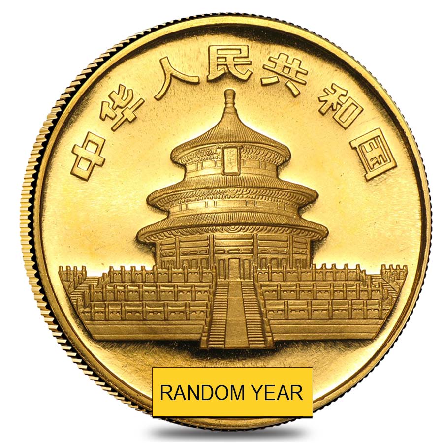 Chinese 1 oz Gold Panda Proof/Unc (Random Year, Not Sealed)