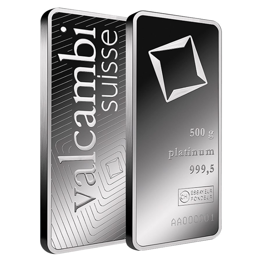 1/2 kilo Platinum Bar - Valcambi Suisse .9995 Fine (w/ Assay)