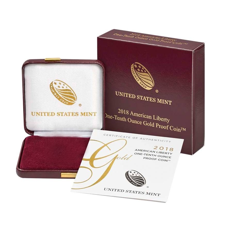 2018 W 1/10 oz Liberty Proof Gold Coin OEM Box | Bullion Exchanges