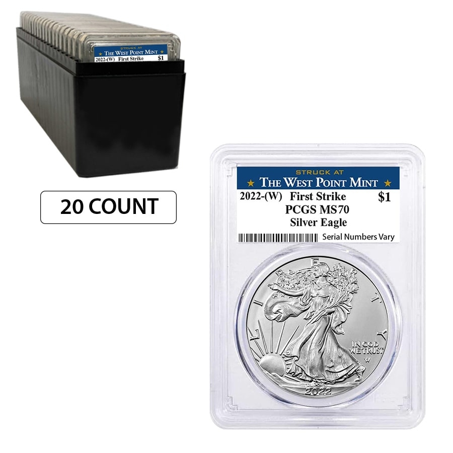 Box 2022 (W) 1 oz Silver Eagle PCGS MS 70 FS | Bullion Exchanges