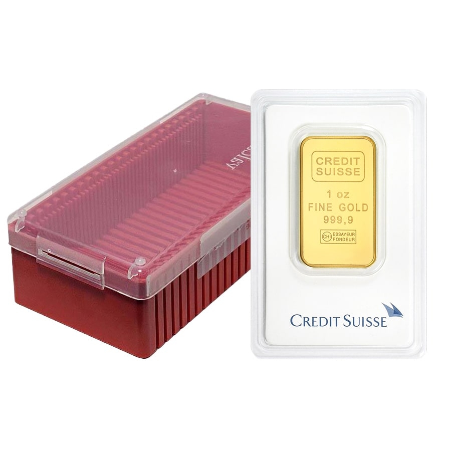 Box of 25 - 1 oz Credit Suisse Gold Bar | Bullion Exchanges
