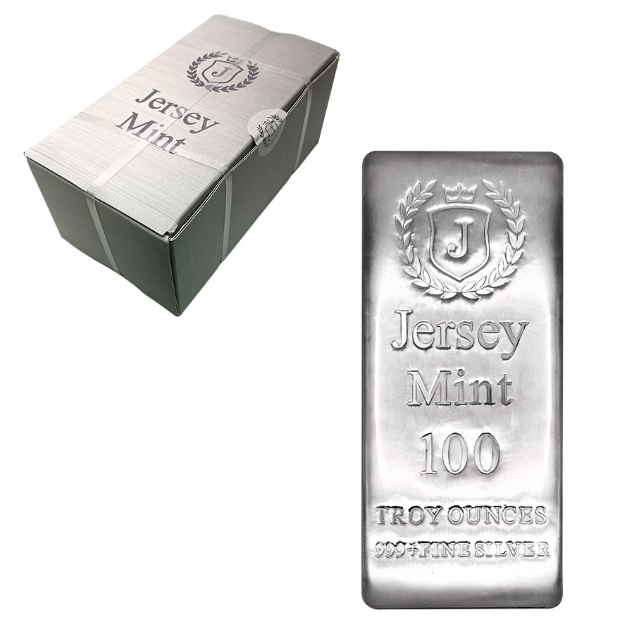 Box of 5 - 100 oz Jersey Mint Silver Bar | Bullion Exchanges