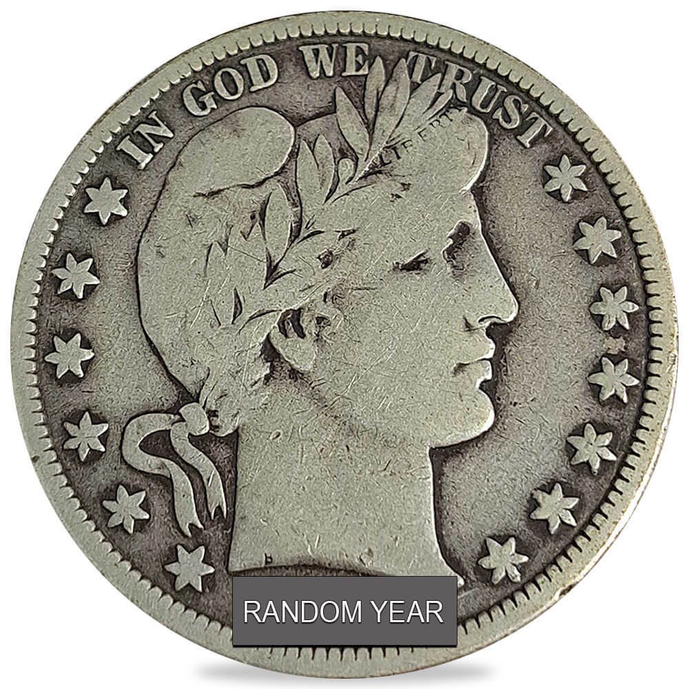 Barber Half Dollar 90% Silver Fine (Random Year)