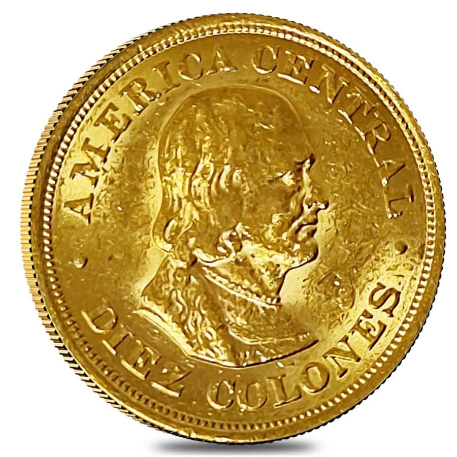 Costa Rica 10 Colones Gold Coin Avg Circ RY | Bullion Exchanges