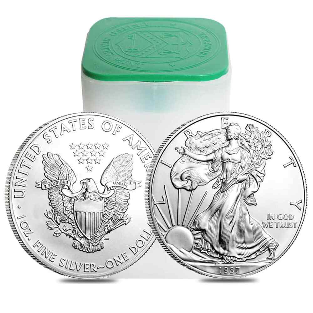 Roll of 20 - 1987 1 oz Silver American Eagle $1 Coin BU