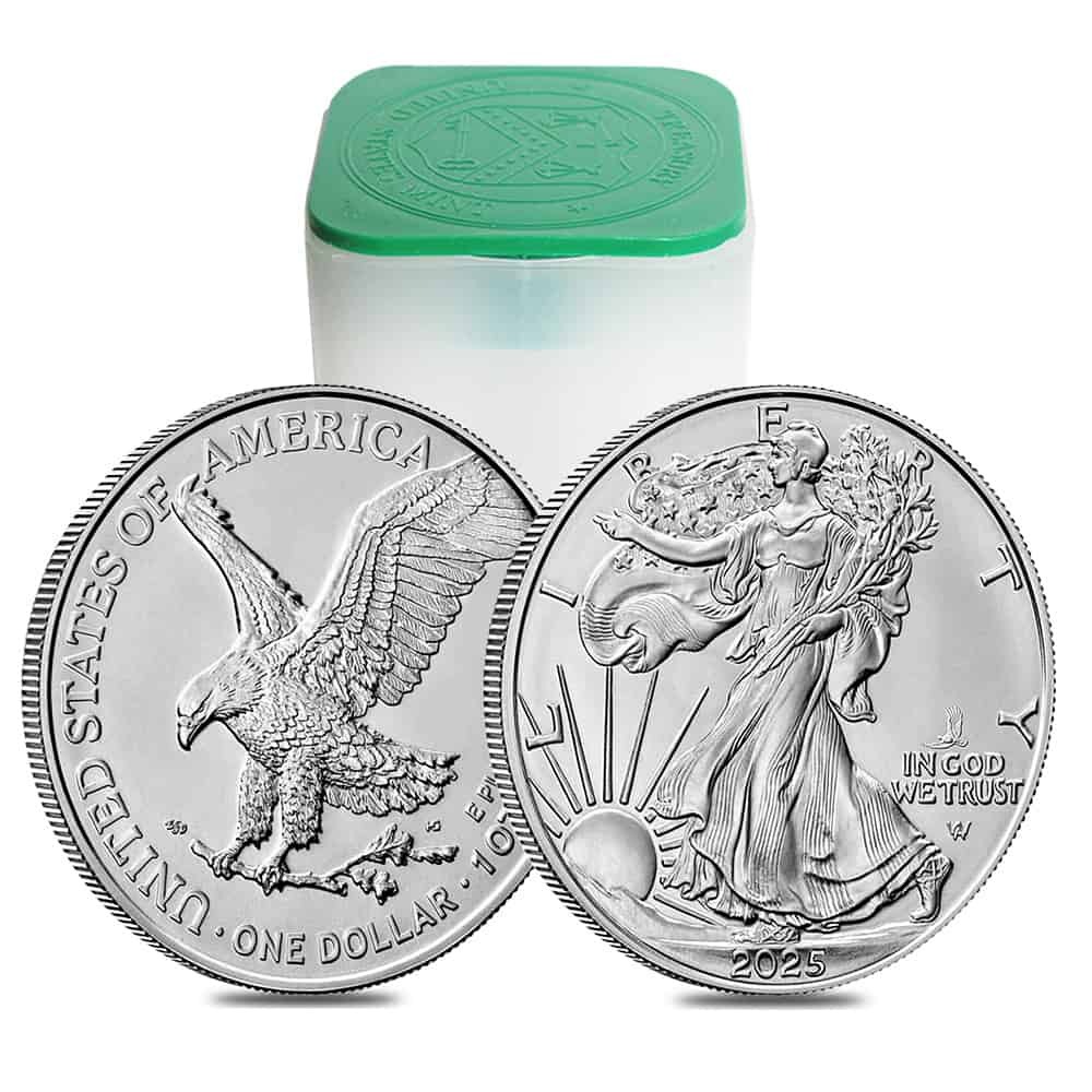 Roll of 20 - 2025 Eagle Privy 1 oz Silver American Eagle $1 Coin BU