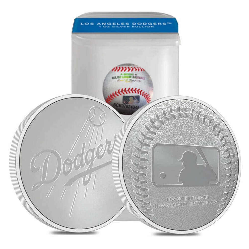 Lot of 25 - 2024 New Zealand 1 oz LA Dodgers Baseball Silver Round .999 Fine