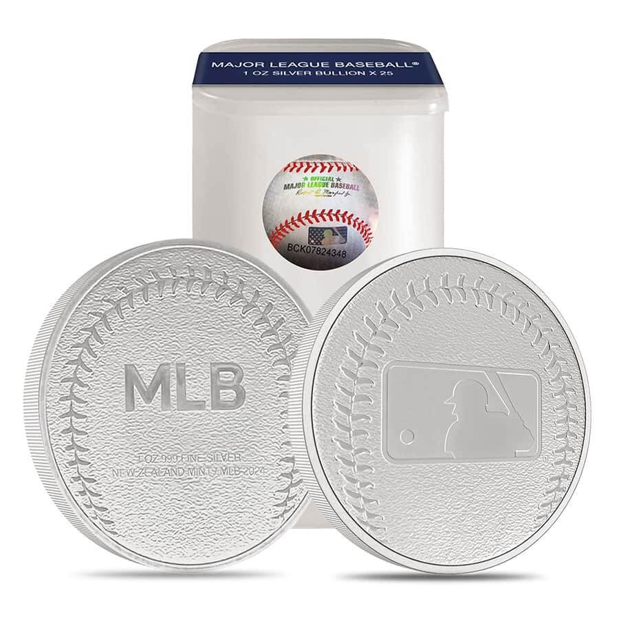 Lot of 25 - 2024 New Zealand 1 oz Major League Baseball (MLB) Silver Round .999 Fine