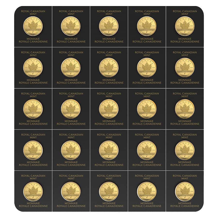 2025 25 x 1 gram Canadian Gold Maple Leafs - Maplegram25™