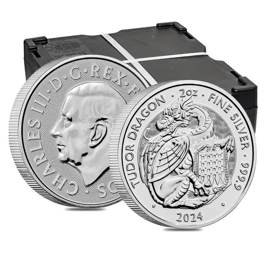 Monster Box of 200 - 2024 2 oz Silver Tudor Dragon BU