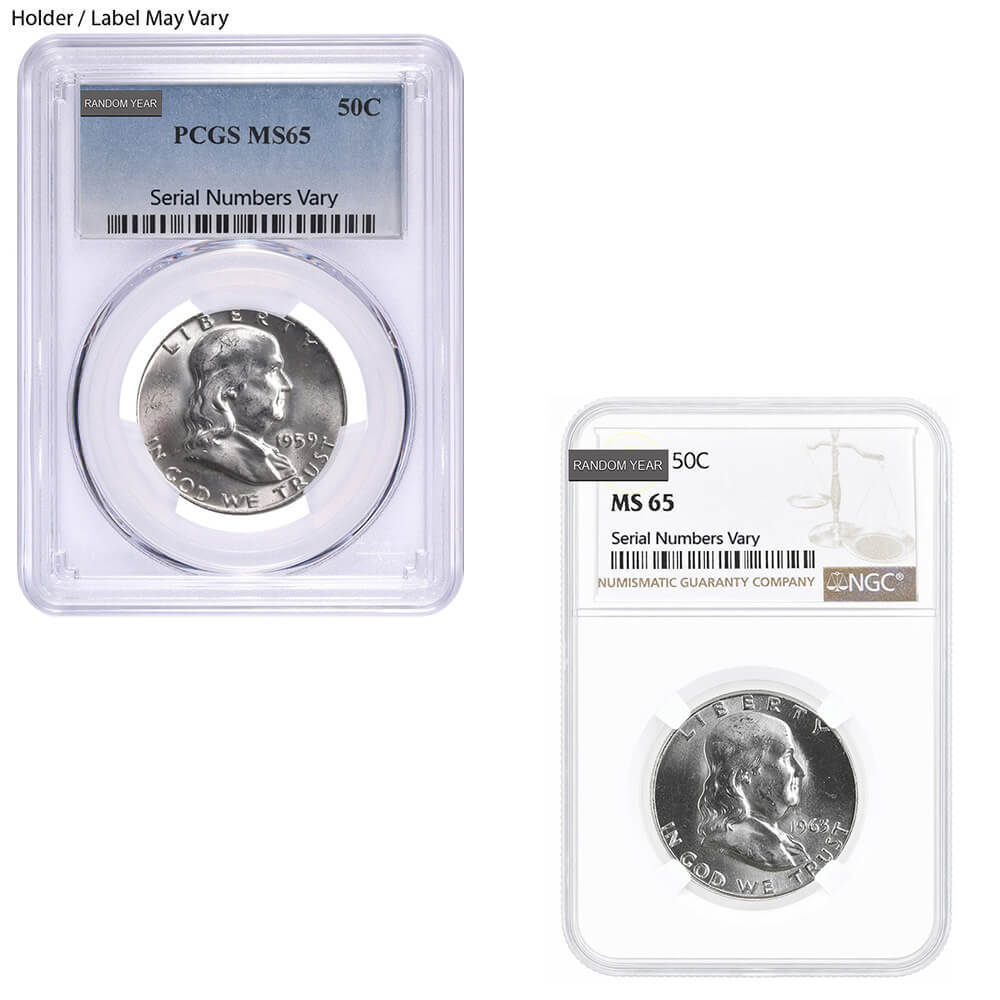 Franklin Silver Half Dollar 50C NGC/PCGS MS 65 (Random Year)