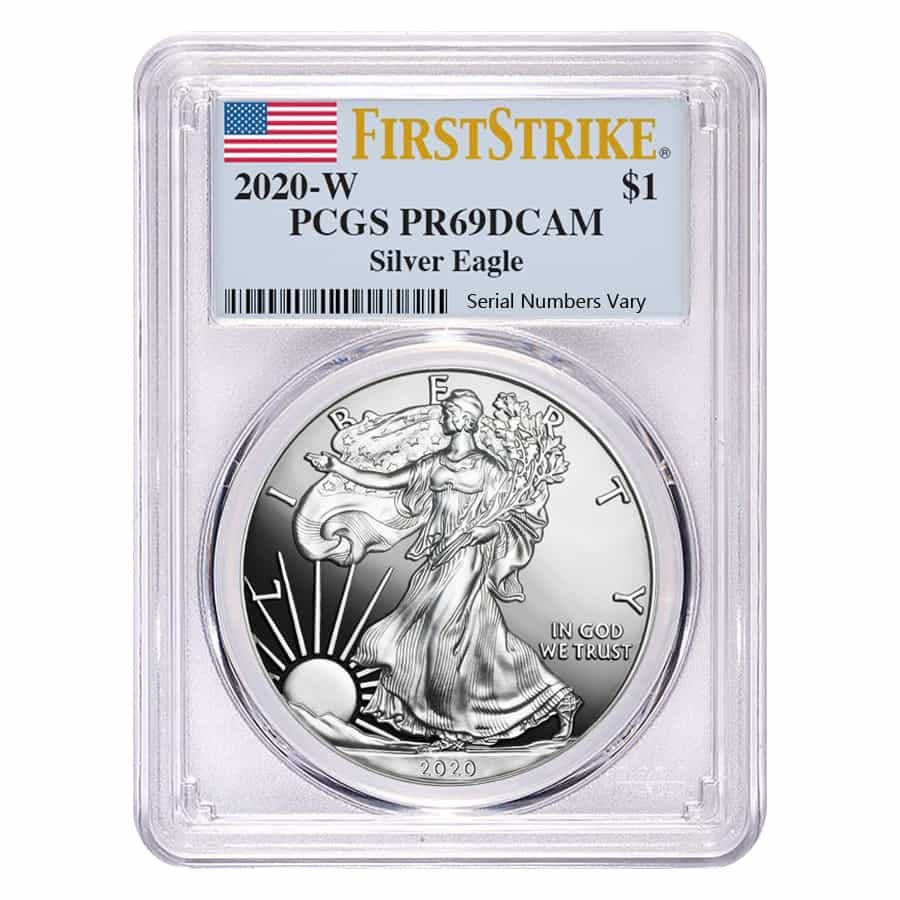 2020-W 1 oz Proof Silver American Eagle PCGS PF 69 DCAM First Strike