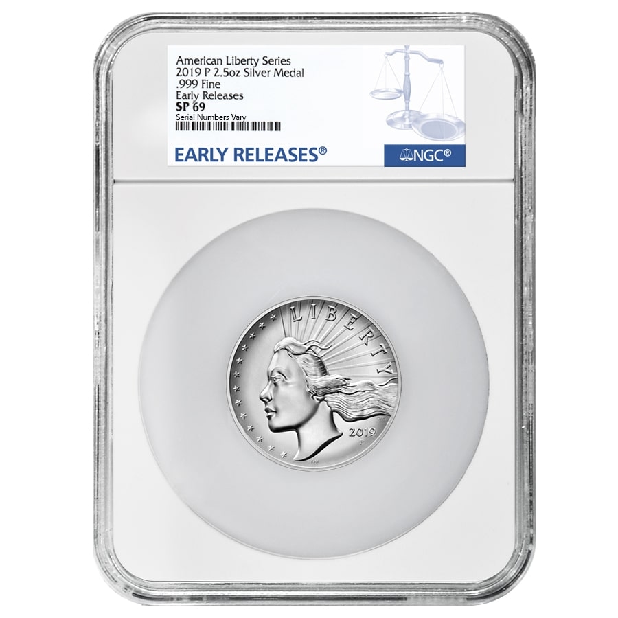 2019 P 2.5 oz American Liberty High Relief Silver Medal NGC SP 69 ER