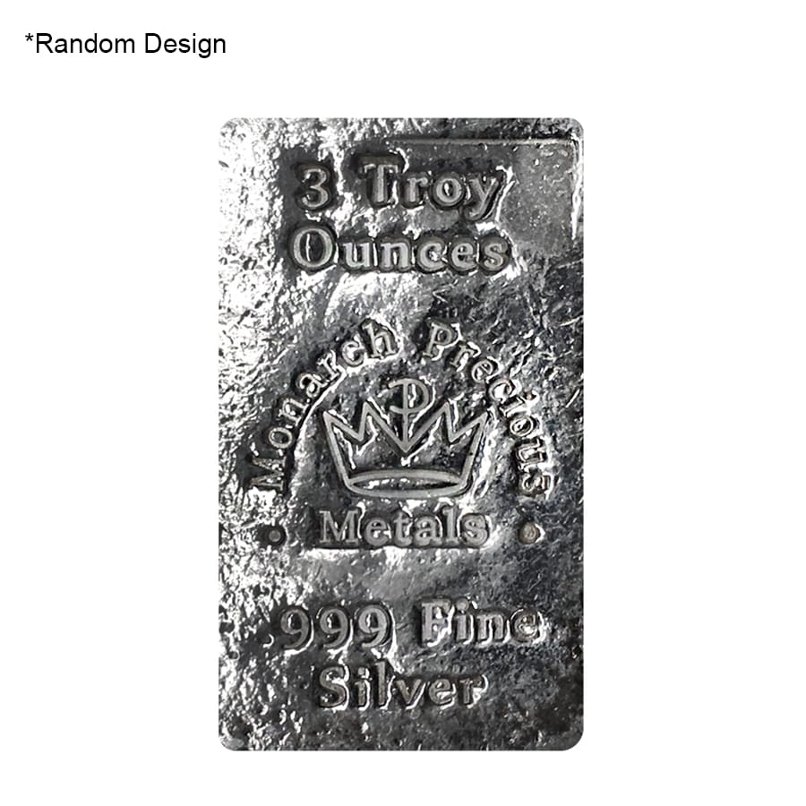 3 oz Generic Silver Bars .999 Fine