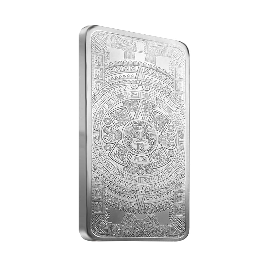 10 oz Silver Aztec Calendar Bar .999 Fine