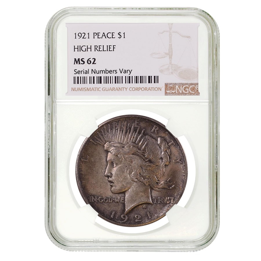 NGC AU DETAILS』ピースダラーハイレリーフ銀貨(1921年)