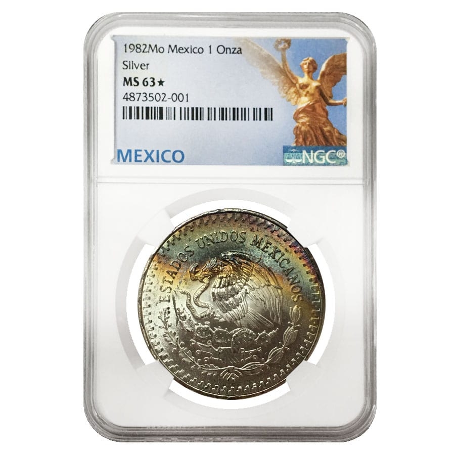 1982 1 oz Silver Mexican Libertad NGC MS63*