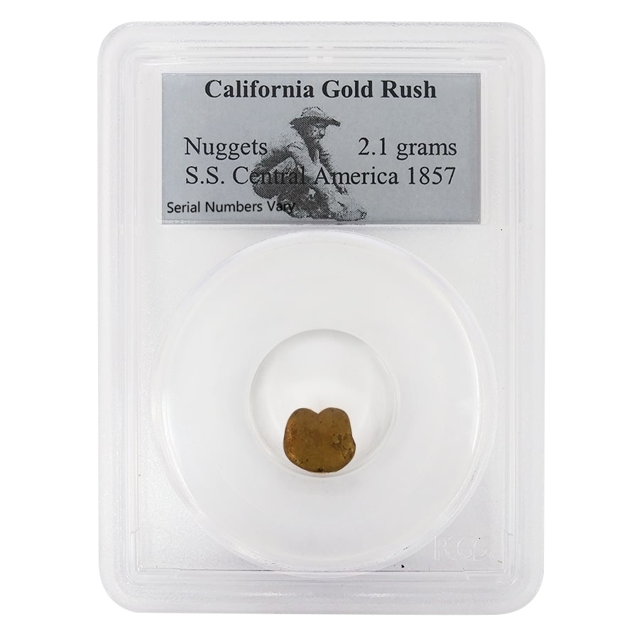 1857 2.1 gram California Gold Nugget PCGS | Bullion Exchanges