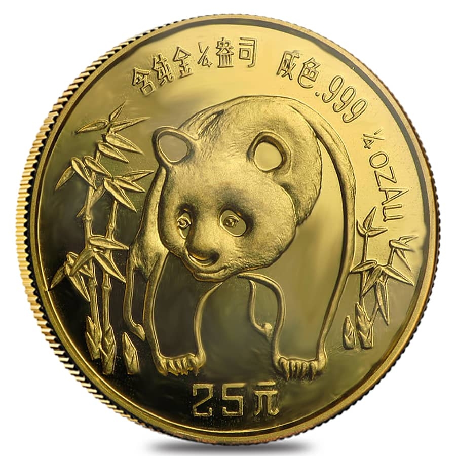 1986 1/4 oz Chinese Gold Panda 25 Yuan BU (Sealed)