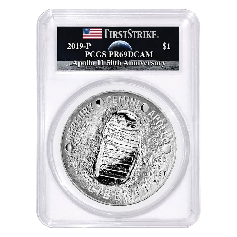 2019 P Apollo 11 Silver $1 PCGS PF 69 FS Moon | Bullion Exchanges