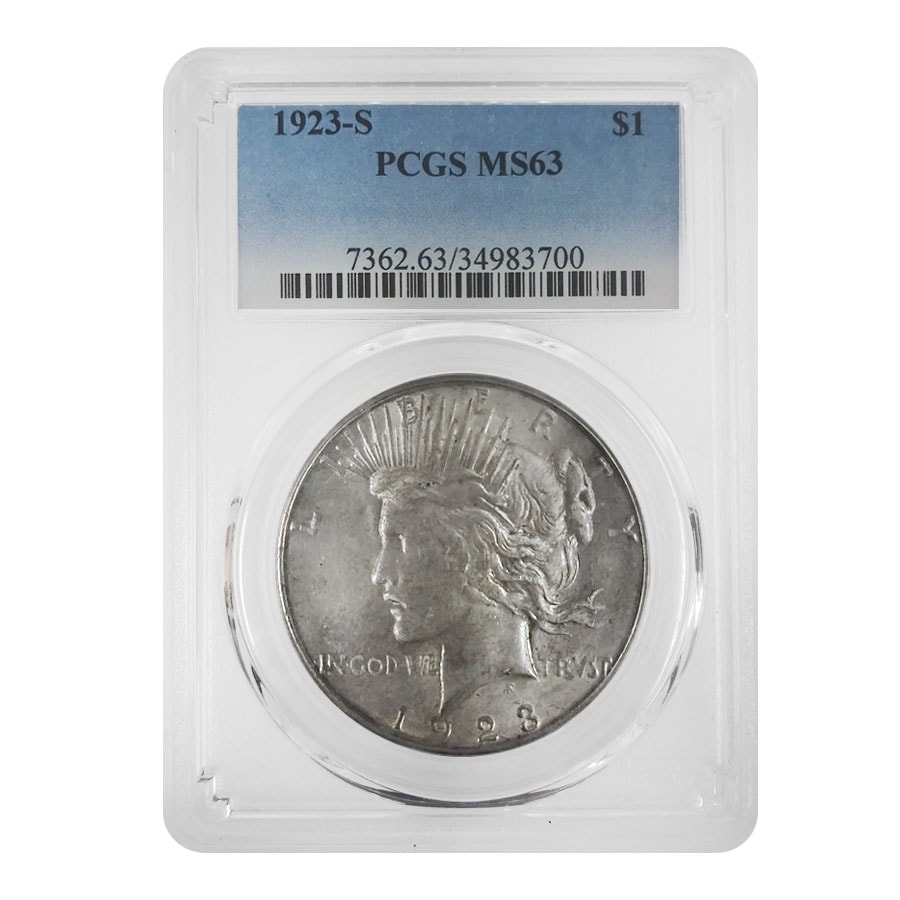 1923-S Silver Peace Dollar PCGS MS 63