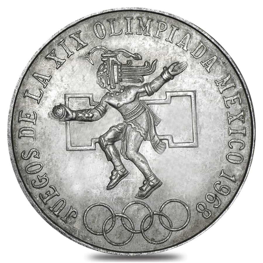 1968 Mexico 25 Pesos Olympics Silver Coin | Bullion Exchanges