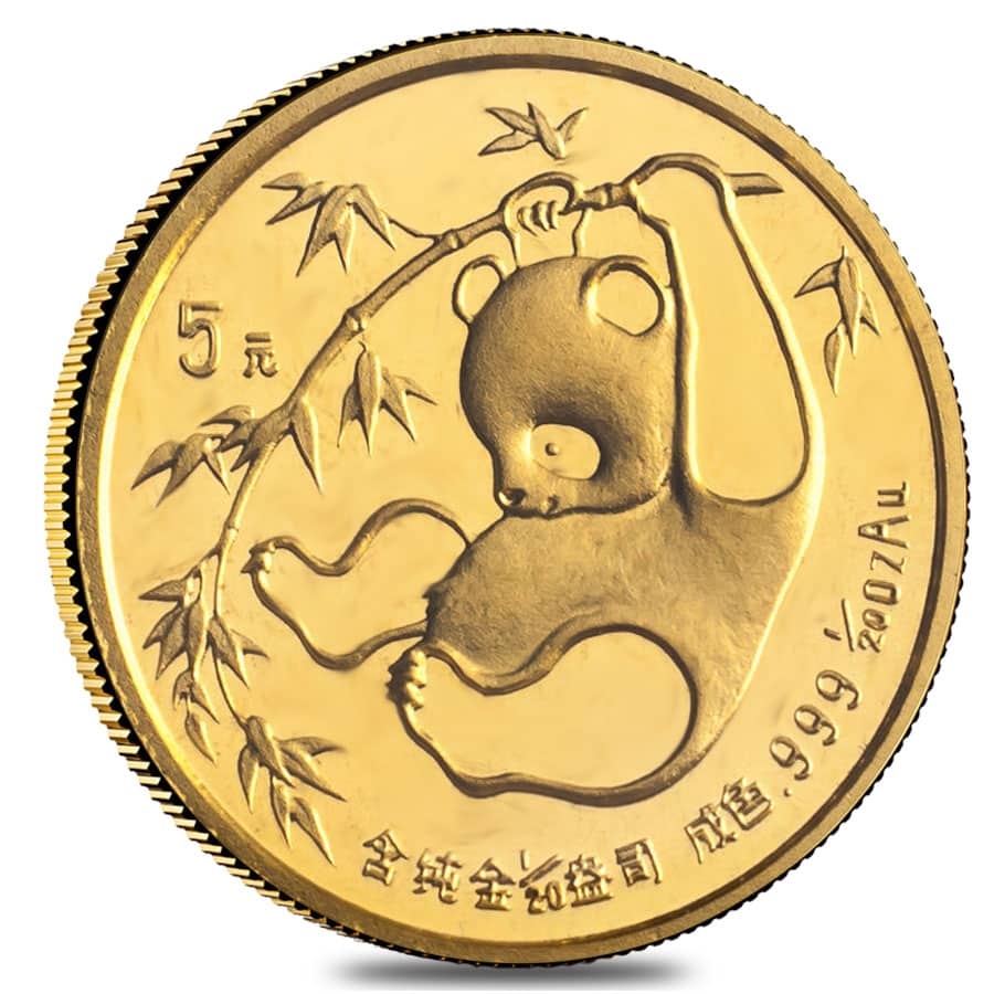 1985 1/20 oz Chinese Gold Panda 5 Yuan BU (Sealed)