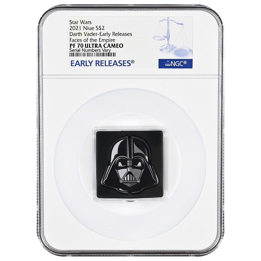 1オンス銀貨 - スター・ウォーズ™ - 銀河帝国™ - 2021年 20211 oz Silver Darth Vader Shaped Coin NGC PF 70 ER