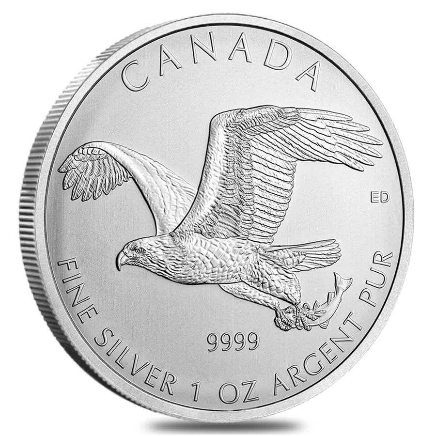 2014 1 oz Silver Canadian Bald Eagle - Birds of Prey Series BU