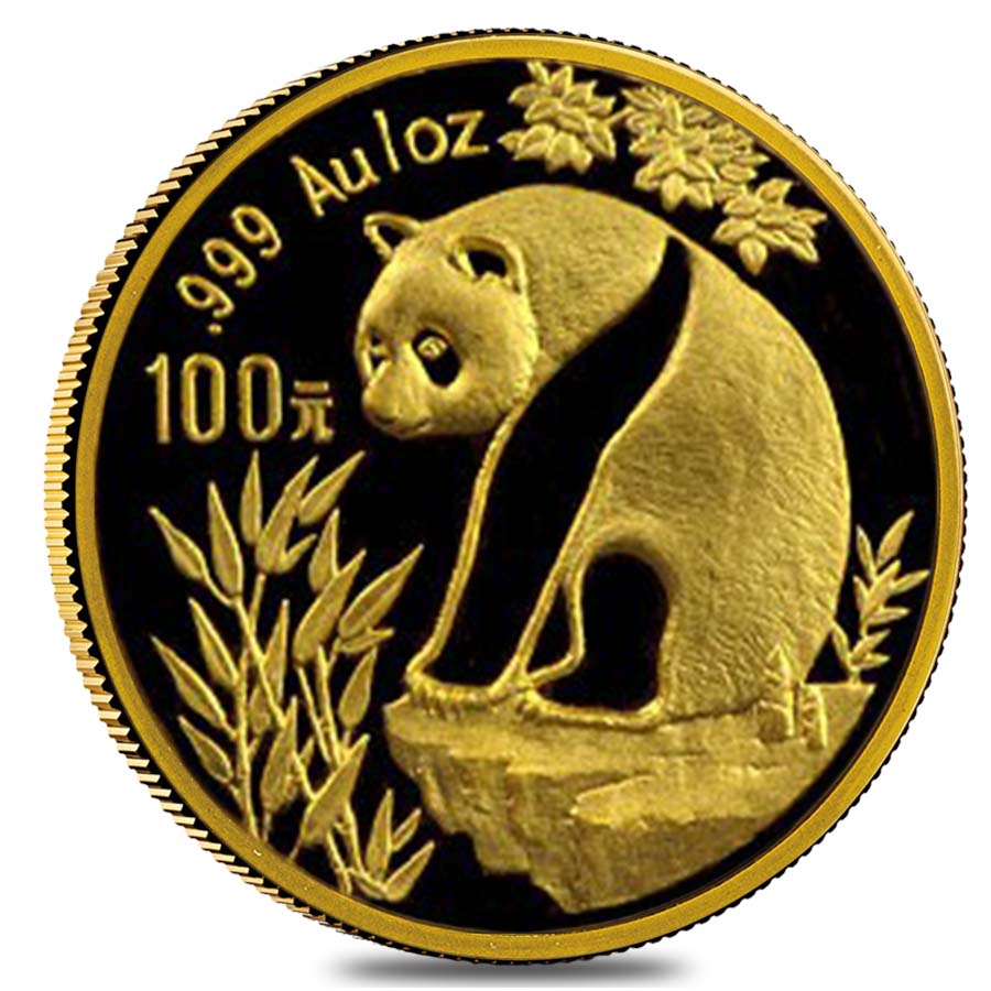 1993 China 1 oz Gold Panda Large Date 100 Yuan BU (Sealed)