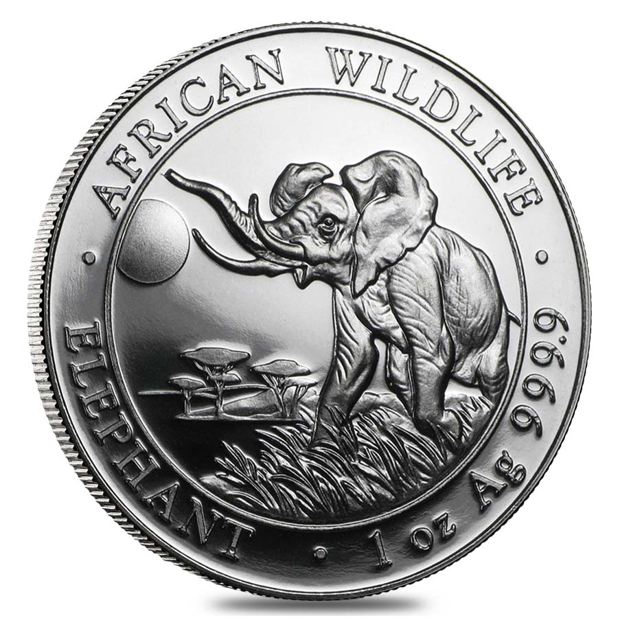 2016 Somalia 1 oz Silver African Elephant BU