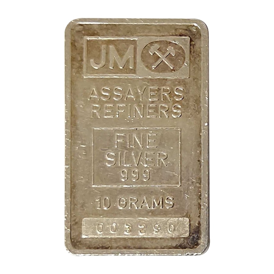 10 Gram Johnson Matthey Silver Bar .999 Fine (Secondary Market)