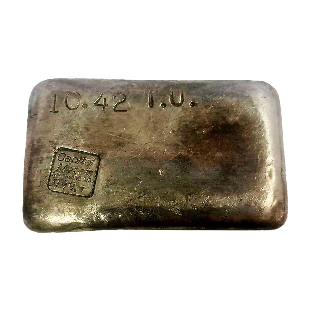 10.42 oz Capital Metals Vintage Silver Bar .999+ Fine