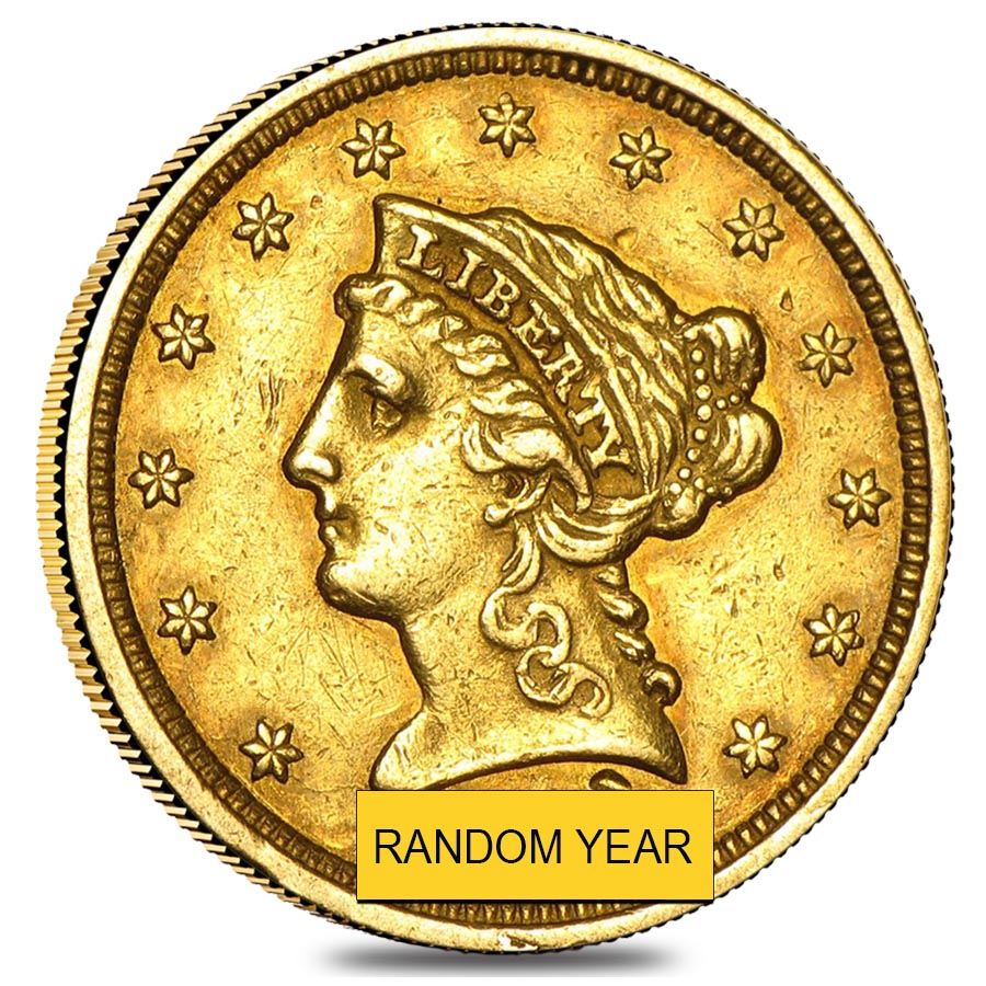 $2.5 Gold Quarter Eagle Liberty Head - Ex Jewelry (Random Year)