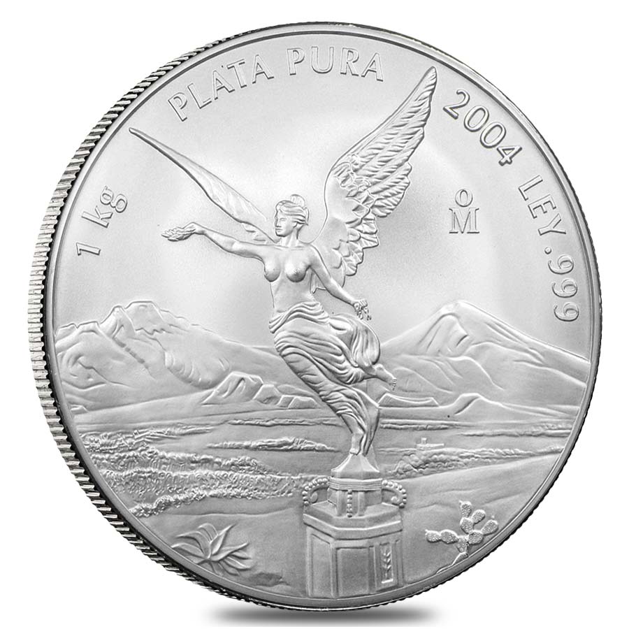 2004-Mo 1 Kilo Mexican Silver Libertad Coin