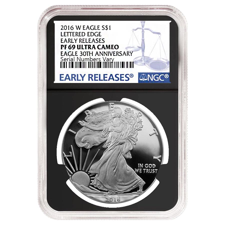 2016-W 1 oz Proof Silver American Eagle NGC PF 69 UCAM Early Releases - 30th Anniversary (Retro Holder)