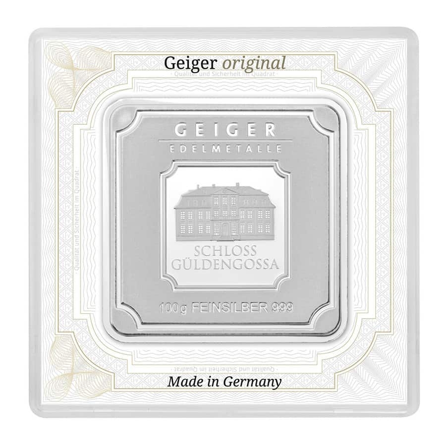 100 gram Geiger Original Square Silver Bar | Bullion Exchanges
