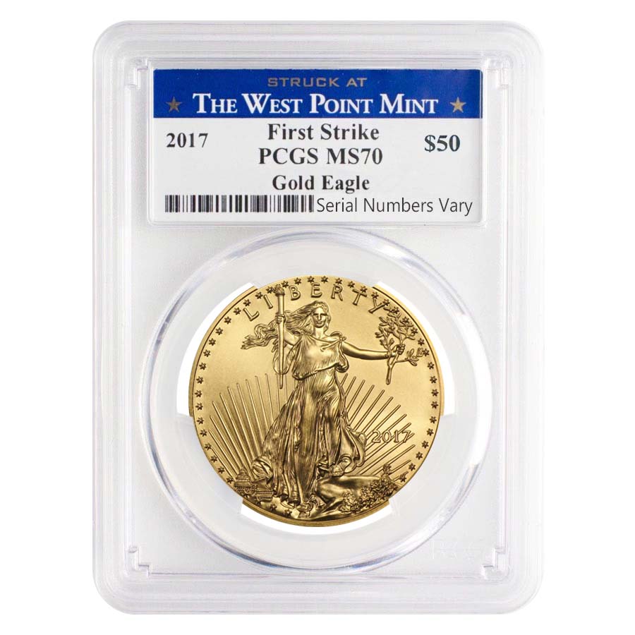 2017 1 oz Gold American Eagle PCGS MS 70 First Strike - West Point