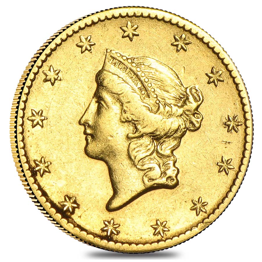 1849-O Liberty Head 1 Dollar (Gold) PCGS AU-58