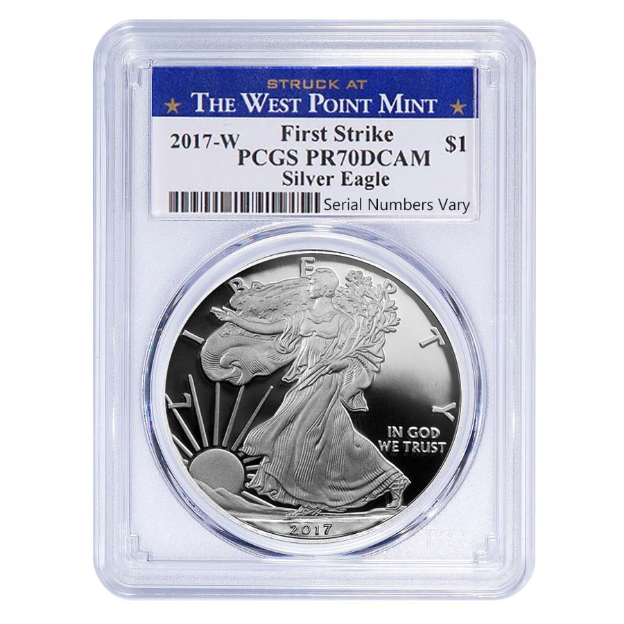 2017-W 1 oz Proof Silver American Eagle PCGS PF 70 DCAM First Strike (WP Label)