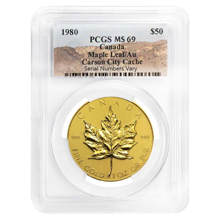 1980 1 oz Canadian Gold Maple Leaf PCGS MS 69 Carson City
