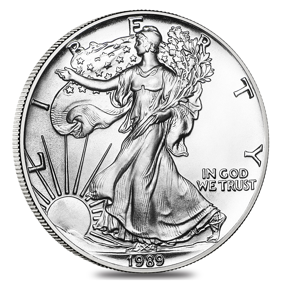 アメリカンイーグル 1989 1 oz Silver American Eagle $1 Coin BU | Bullion Exchanges