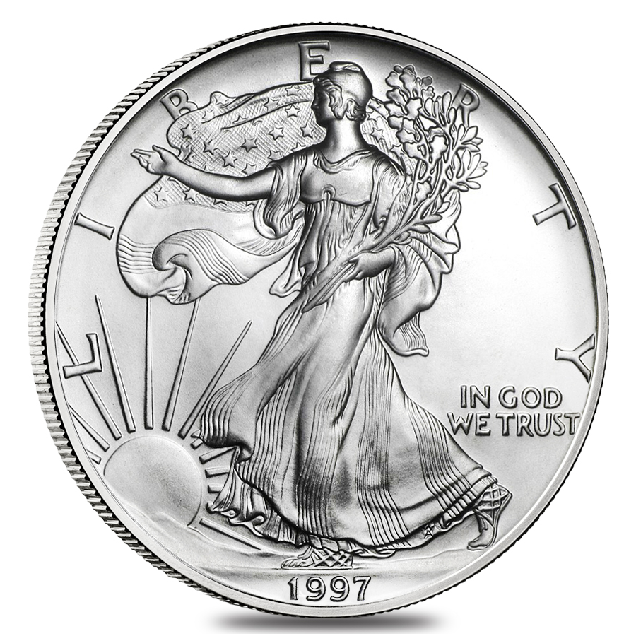 1997 1 oz Silver American Eagle $1 Coin BU
