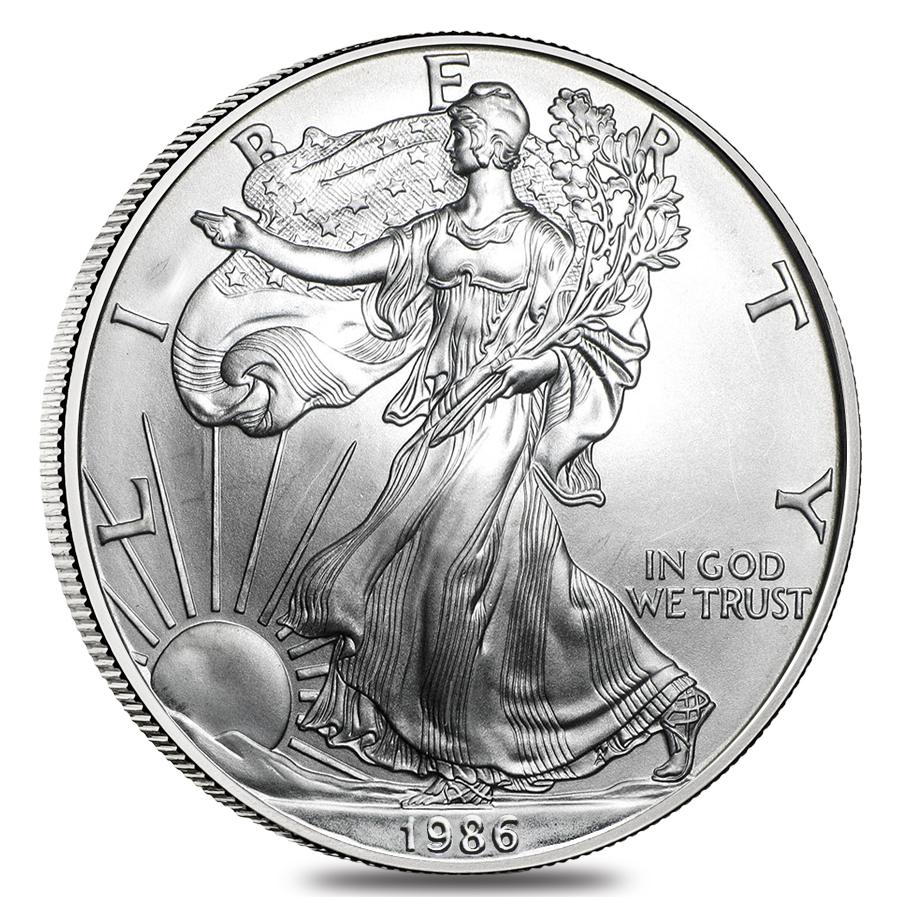 1986 1 oz Silver American Eagle Abrasions