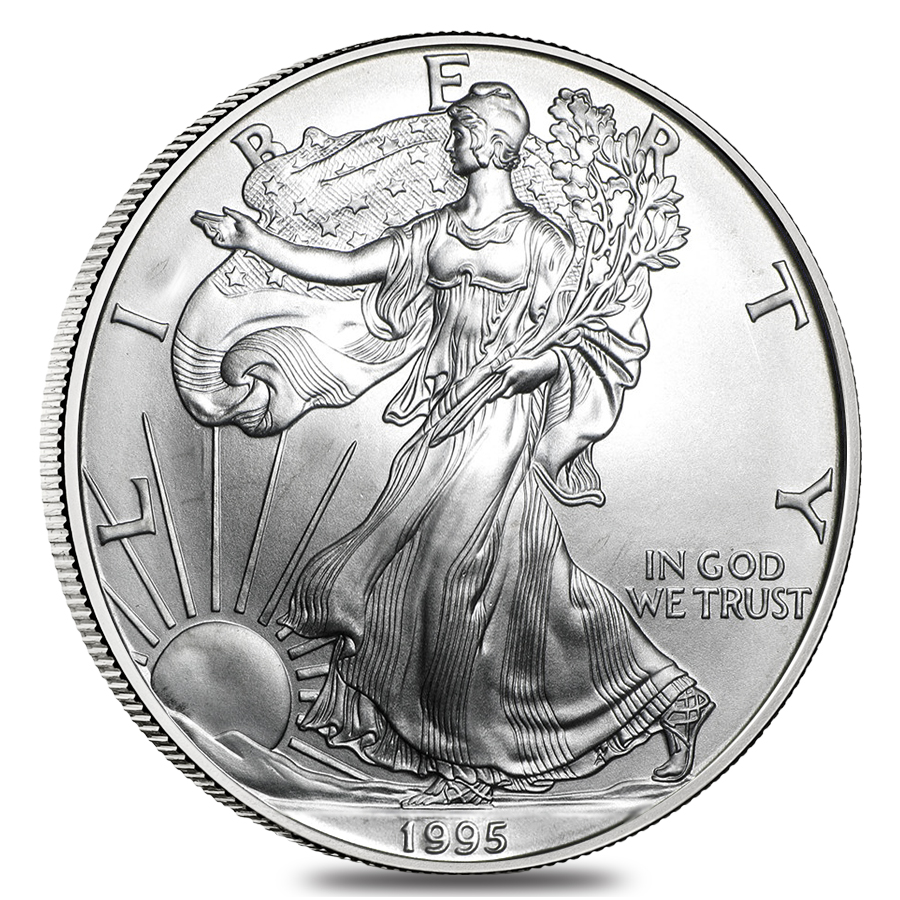 1995 1 oz Silver American Eagle Abrasions