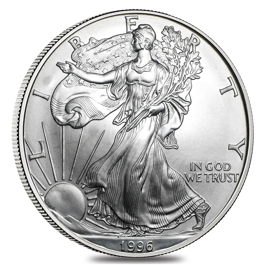1996 1 oz Silver American Eagle Abrasions