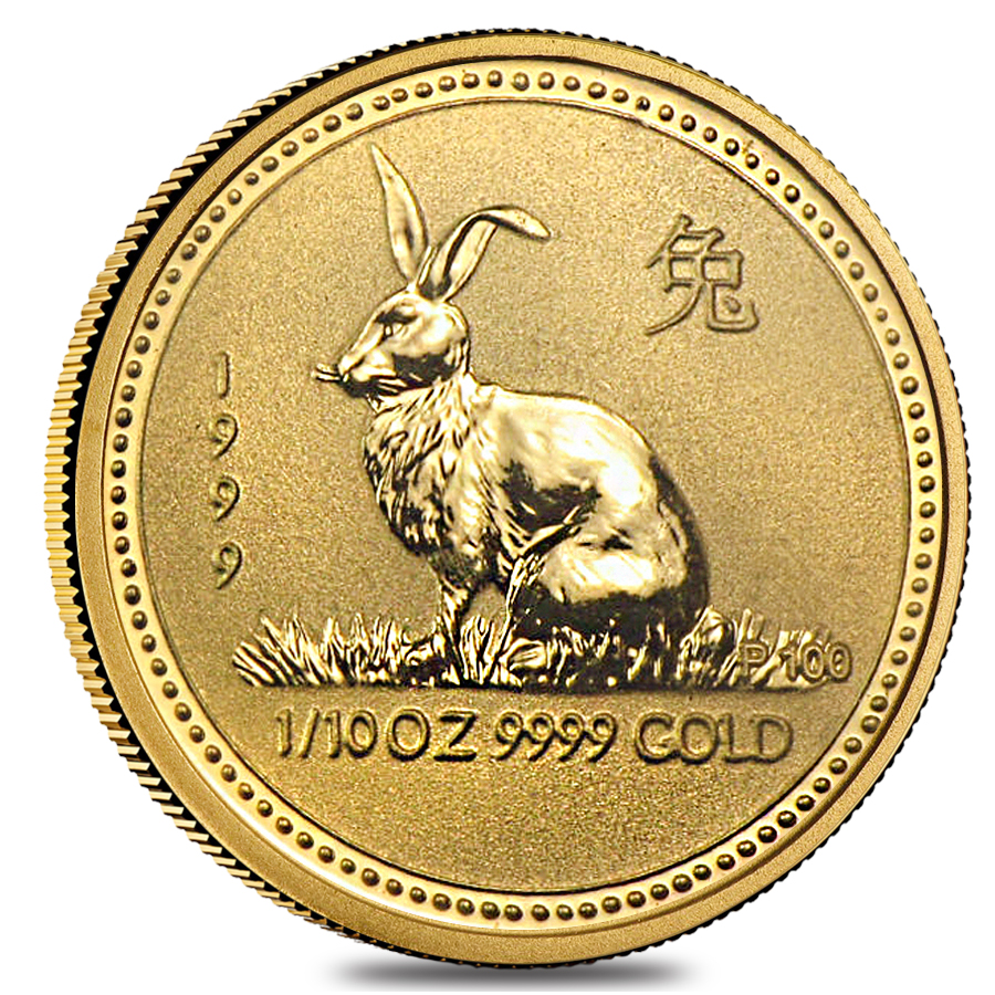 1999 1/10 oz Gold Lunar Year of The Rabbit BU